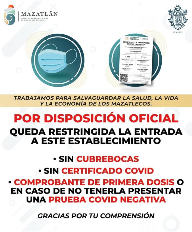 Activa la supervisión a negocios para que exijan certificado de vacunación Covid - Los Noticieristas